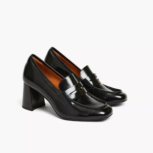 Classic Black Loafer Heels